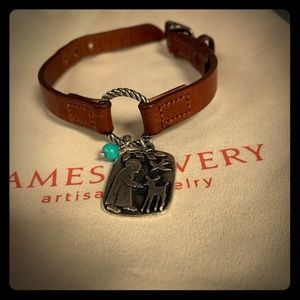 James Avery changeable leather charm bracelet.